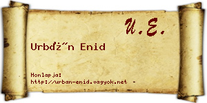 Urbán Enid névjegykártya